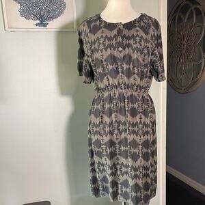 Pendleton Black and Gray Geometric Midi Dress